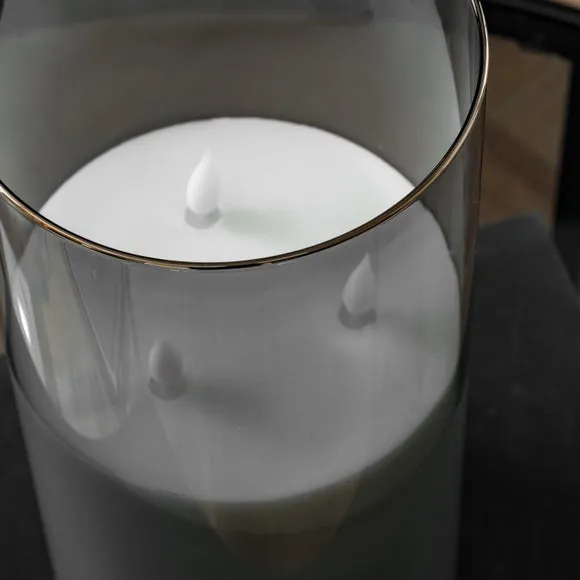 Tall Clear Glass LED Multiwick Candle 5