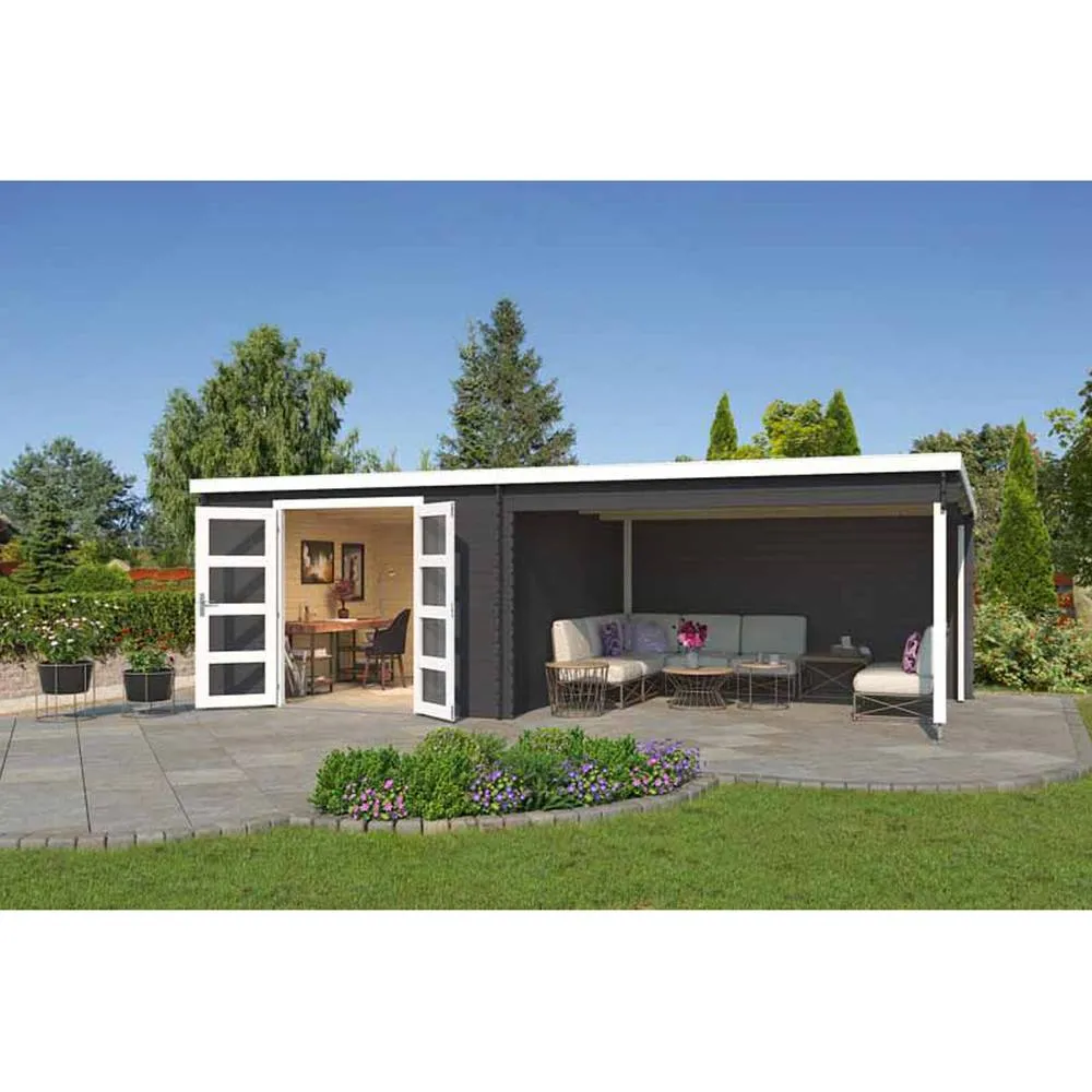 Lasita Maja Ltd New Orleans-Log Cabin, Garden Room, Home Office - L730xW359.1xH222.3cm in Natural 4