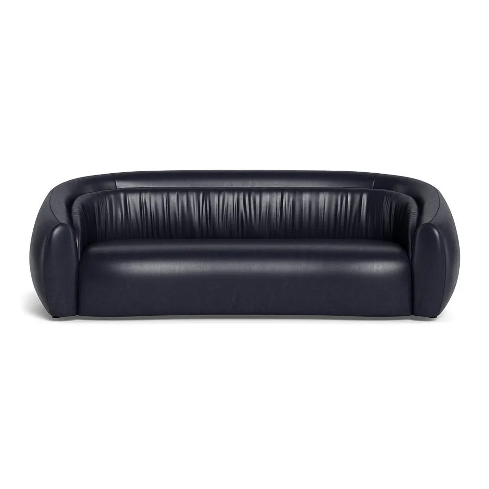 Heal's Flora 4 Seater Sofa Stonewash Leather Black 1