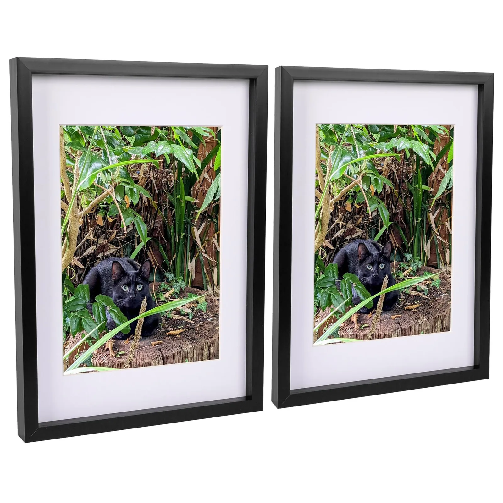 Nicola Spring 3D Box Photo Frames with A4 Mounts - A3 (12" x 17") - White Mount - Pack of 2 in Black 1