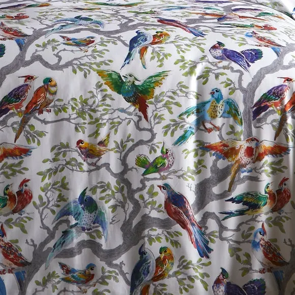 Laurence Llewelyn-Bowen Birdity 200 Thread Count 100% Cotton Duvet Cover & Pillowcase Set 3