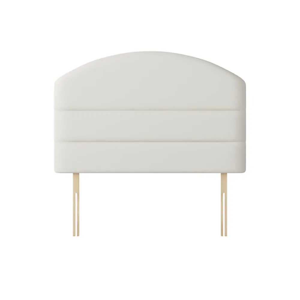Dudley - Small Single - Lined Headboard - White - Fabric - 2ft6 - Happy Beds 1