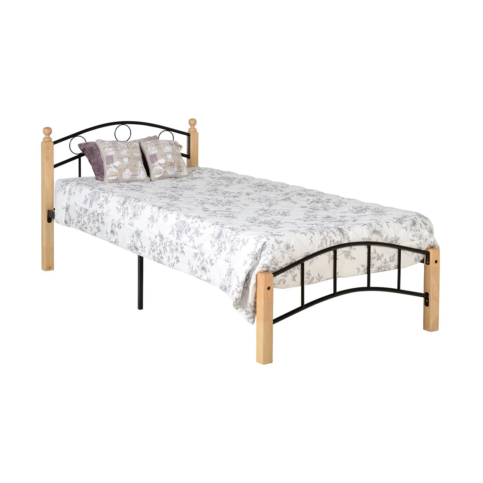 Luton Black and Natural Single Bedstead Black/Natural
