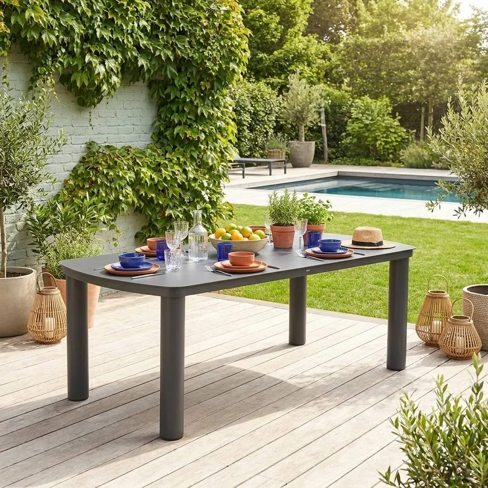 sweeek Aluminum garden table for 10 people 225cm in Dark Grey 1