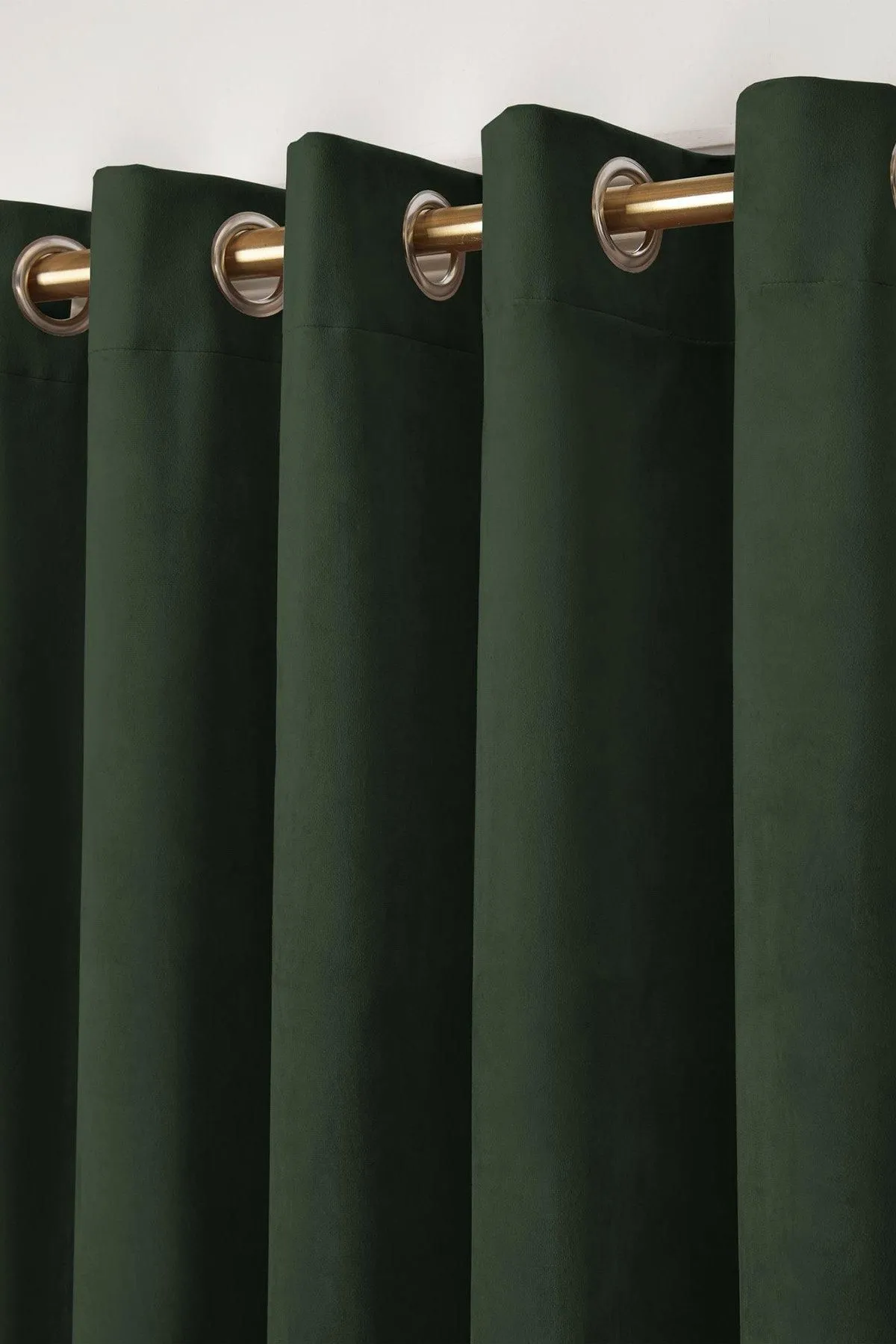 Laurence Llewelyn-Bowen Montrose' Velvet Blackout-Coated Pair of Eyelet Curtains in Bottle Green 2