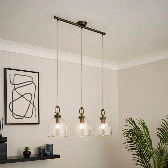 Alba Industrial 3 Light Diner Ceiling Light