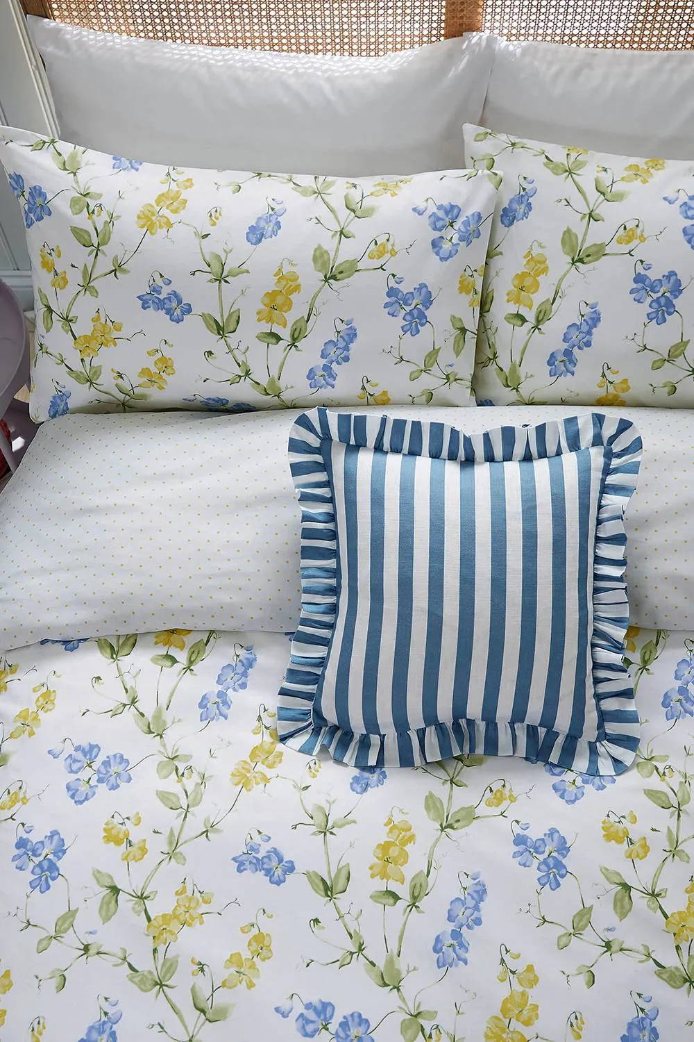 Helena Springfield 'Sweetpea' Cotton Duvet Cover Set in White 4