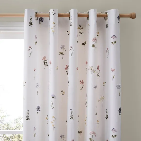 Pressed Floral Blackout Eyelet Curtains