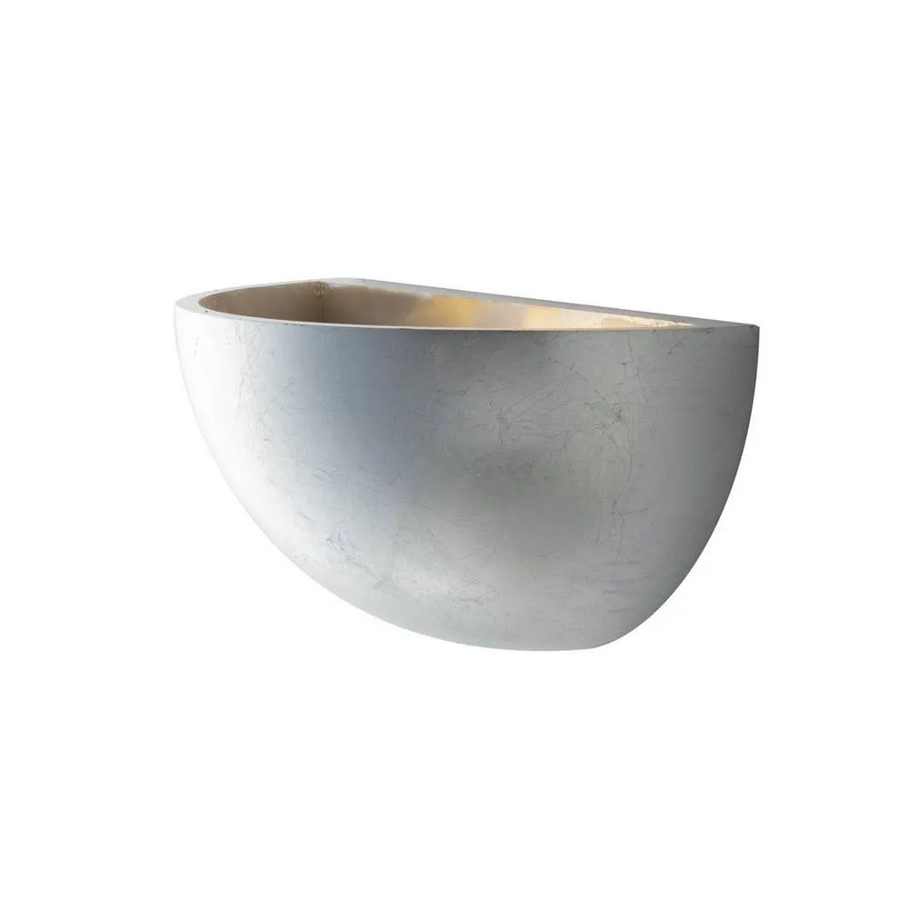 Netlighting Moritz Paintable Plaster Uplighter Wall Lamp Silver E27