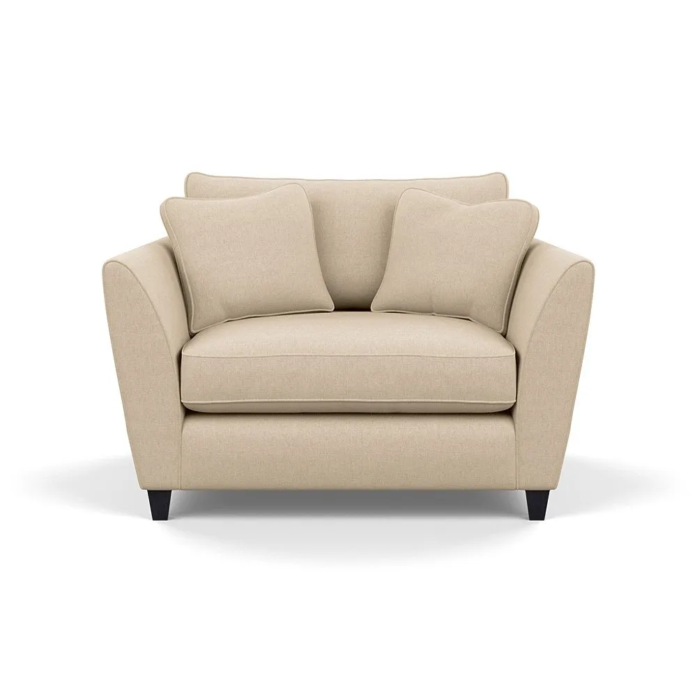 Heal's Torino Loveseat Brushed Cotton Oat Black Feet