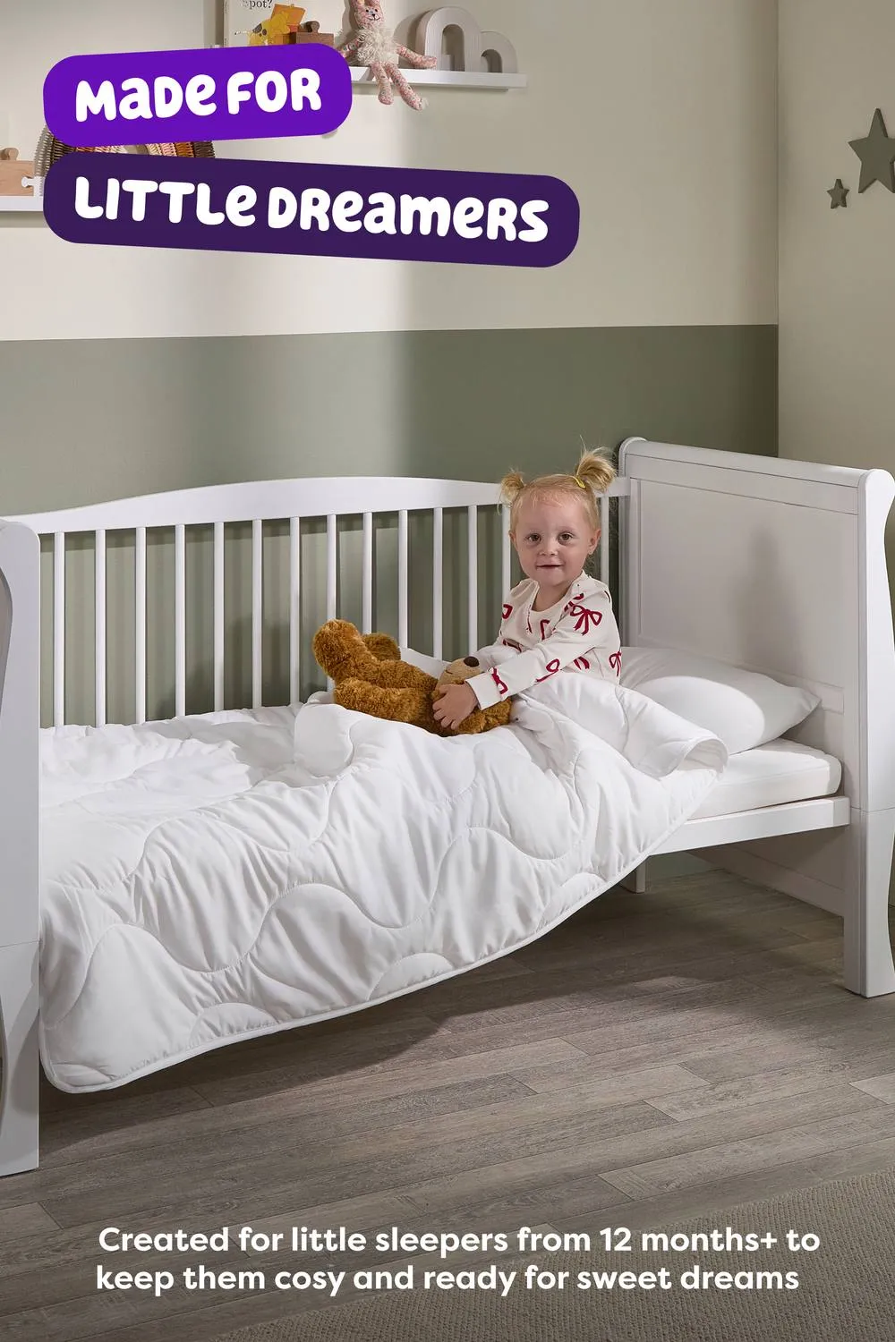 Slumberdown Little Slumbers Anti Allergy 4 Tog Cot Bed Duvet in White 3