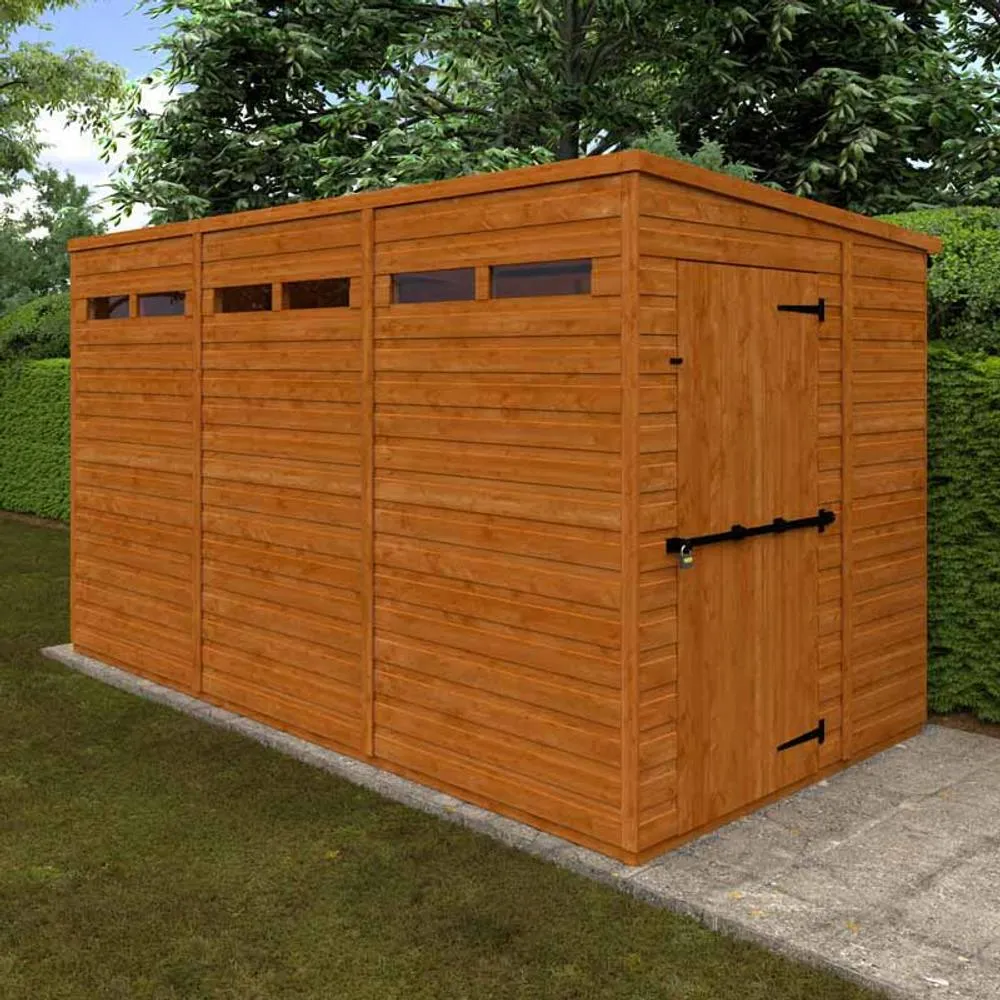 Buttercup Farm 12x6 Flex Pent Security 12mm Flex - L353.8 x W175 x H203 cm in Burnt Orange 2