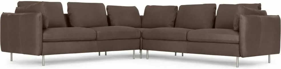 Vento 5 Seater Corner Sofa, Texas Charcoal Grey Leather