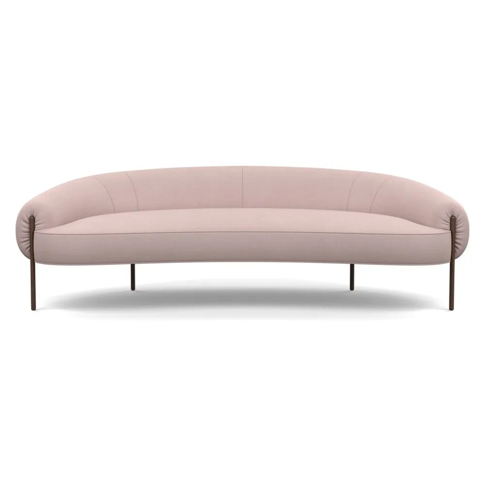 Heal's Isola 3 Seater Sofa Siena Cotton Dusky Pink Bronze Feet 1