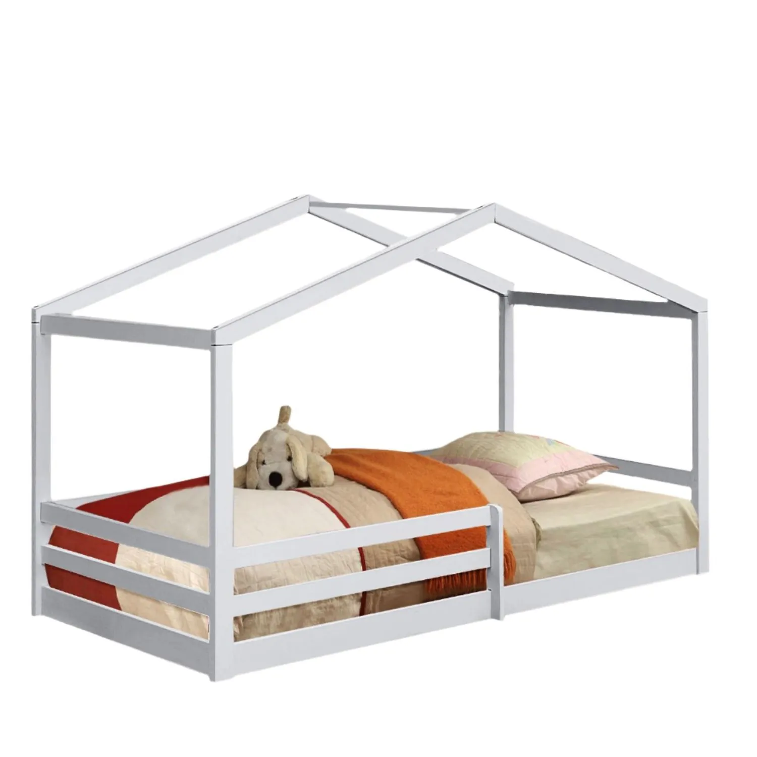 Comfy Living Ltd 3ft Wooden House Bed in White 2