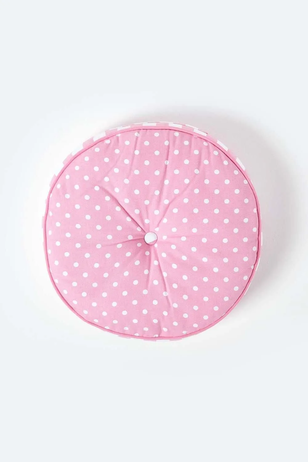 Homescapes Polka Dots & Stripes Round Floor Cushion in Pink 3