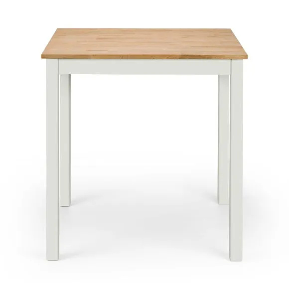 Coxmoor 4 Seater Square Dining Table, Off White Solid Oak 3