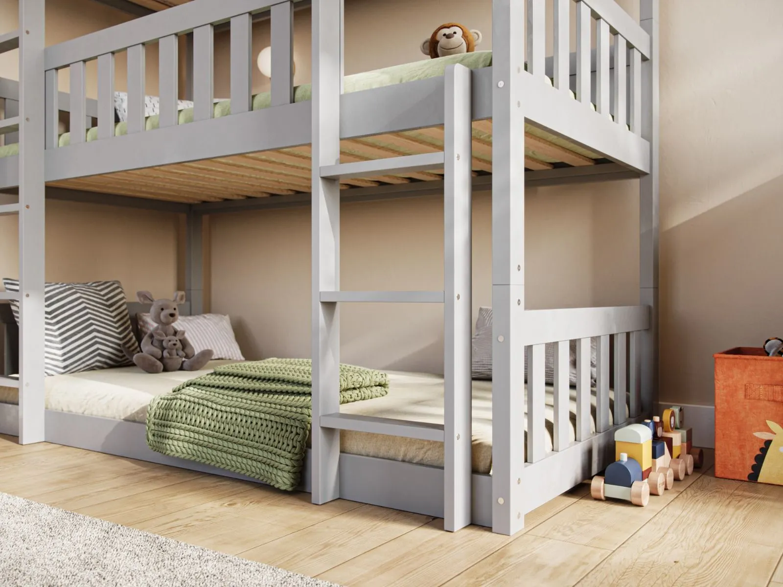 Flair Bea Triple High Bunk Bed in Grey 4