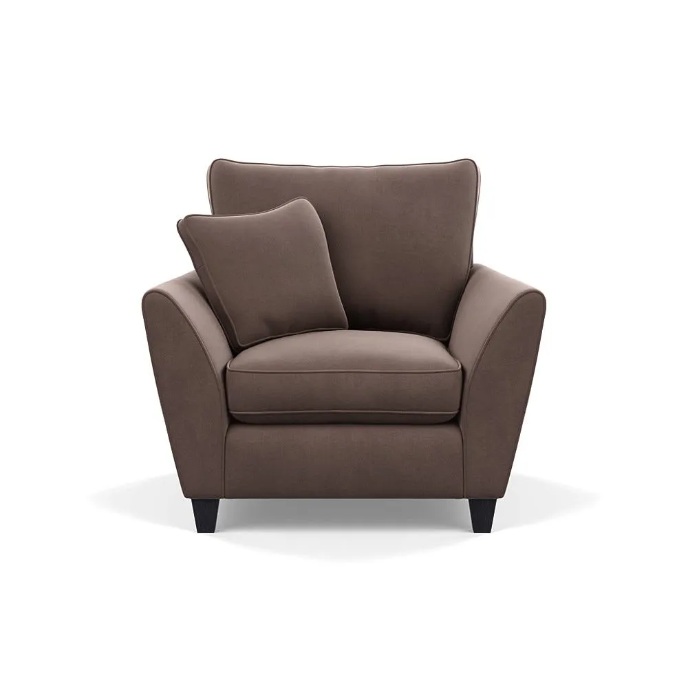 Heal's Torino Armchair Smart Velvet Mouse Black Feet