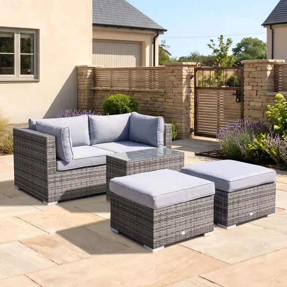 Multifunctional 2 Seater Grey Lounger Set 2