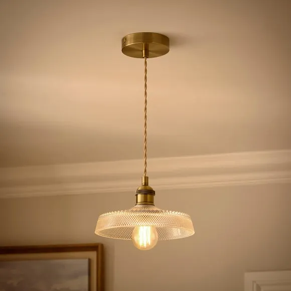 Churchgate Shilton Pressed Glass Adjustable Pendant Light 2