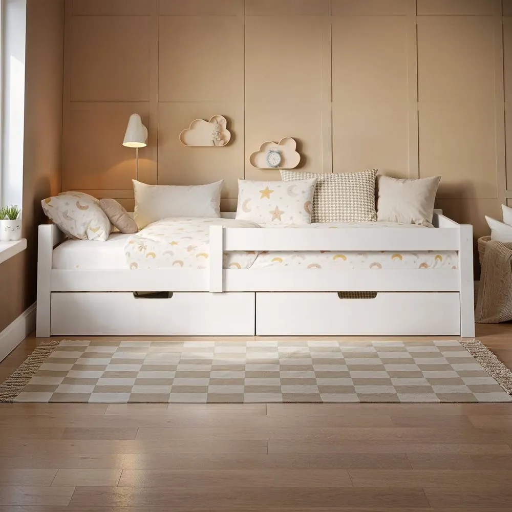 Flair Milo Single Bed with Storage in White 3