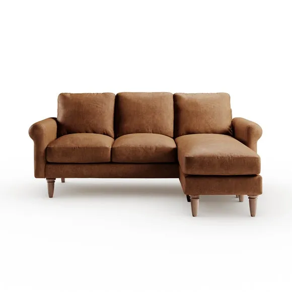 Maeve Compact Faux Leather Corner Chaise Sofa 6