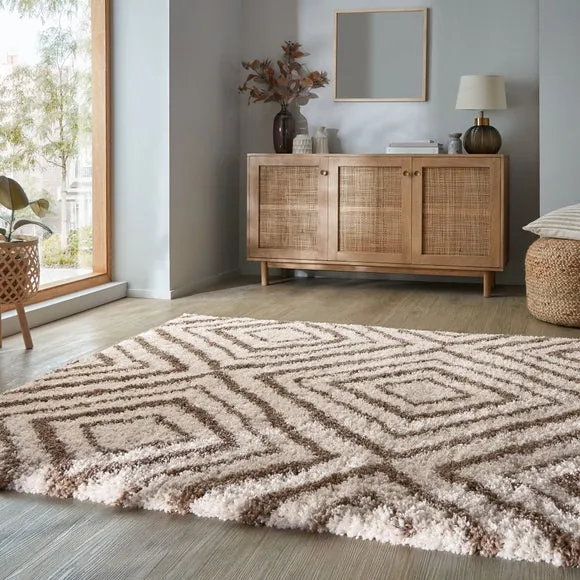 Slumber Geometric Shaggy Rug 1
