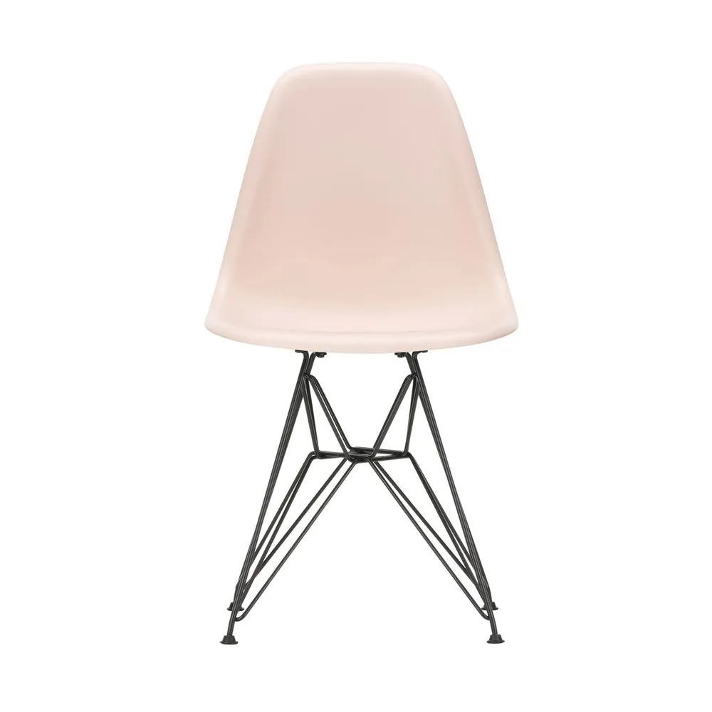 Vitra Eames DSR Side Chair New Height Pale Rose Basic Dark Powder Coated