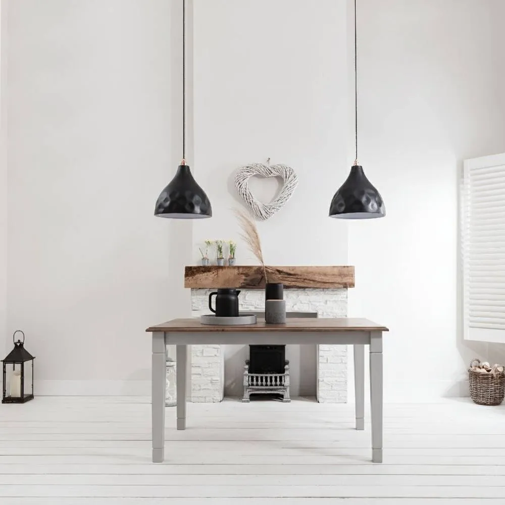 Nöa and Nani Canterbury Dining Table 140cm in Grey and Dark Pine 2