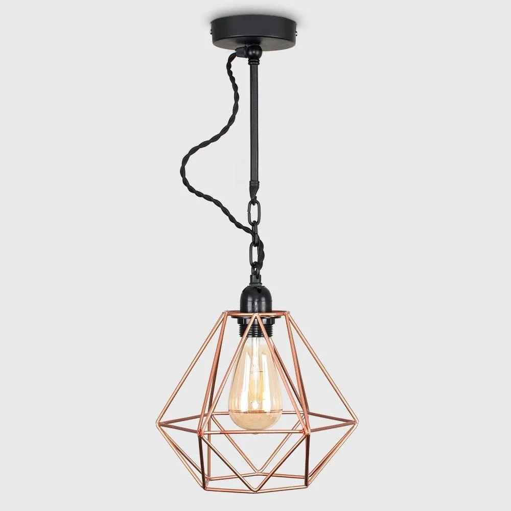 ValueLights Huber Industrial Black Ceiling Light Pendant 2