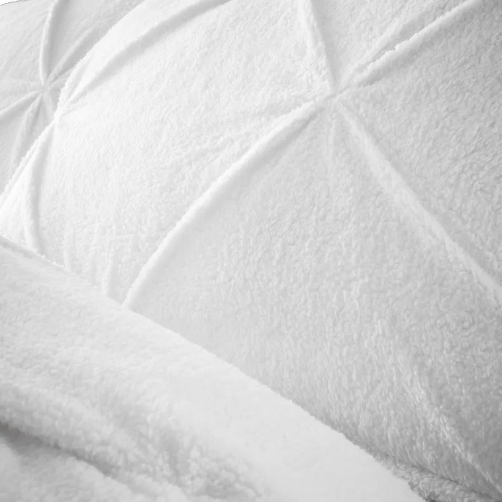 Smart Living Teddy Chiswick Pintuck Duvet Cover & Pillowcase Set in White 4