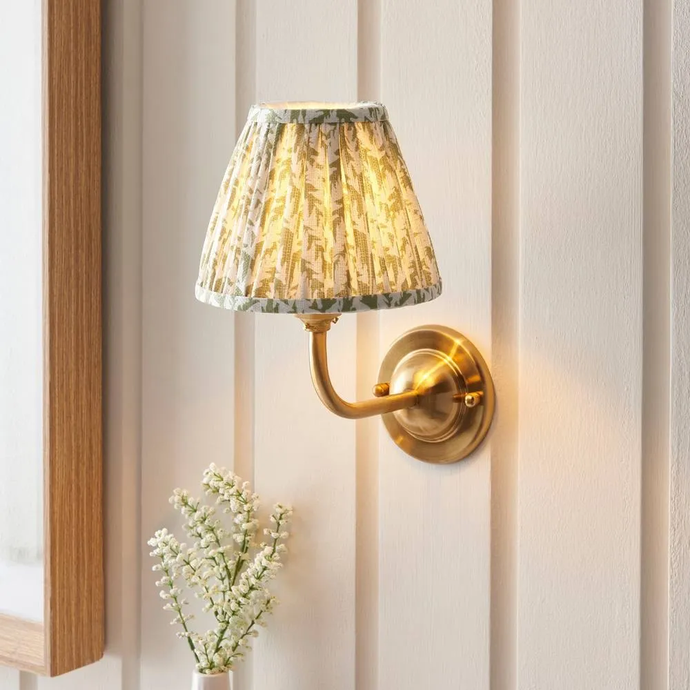 Netlighting Dome Arc Wall Light Herb Garden Green Fabric Leaf Shade 16cm B22 2