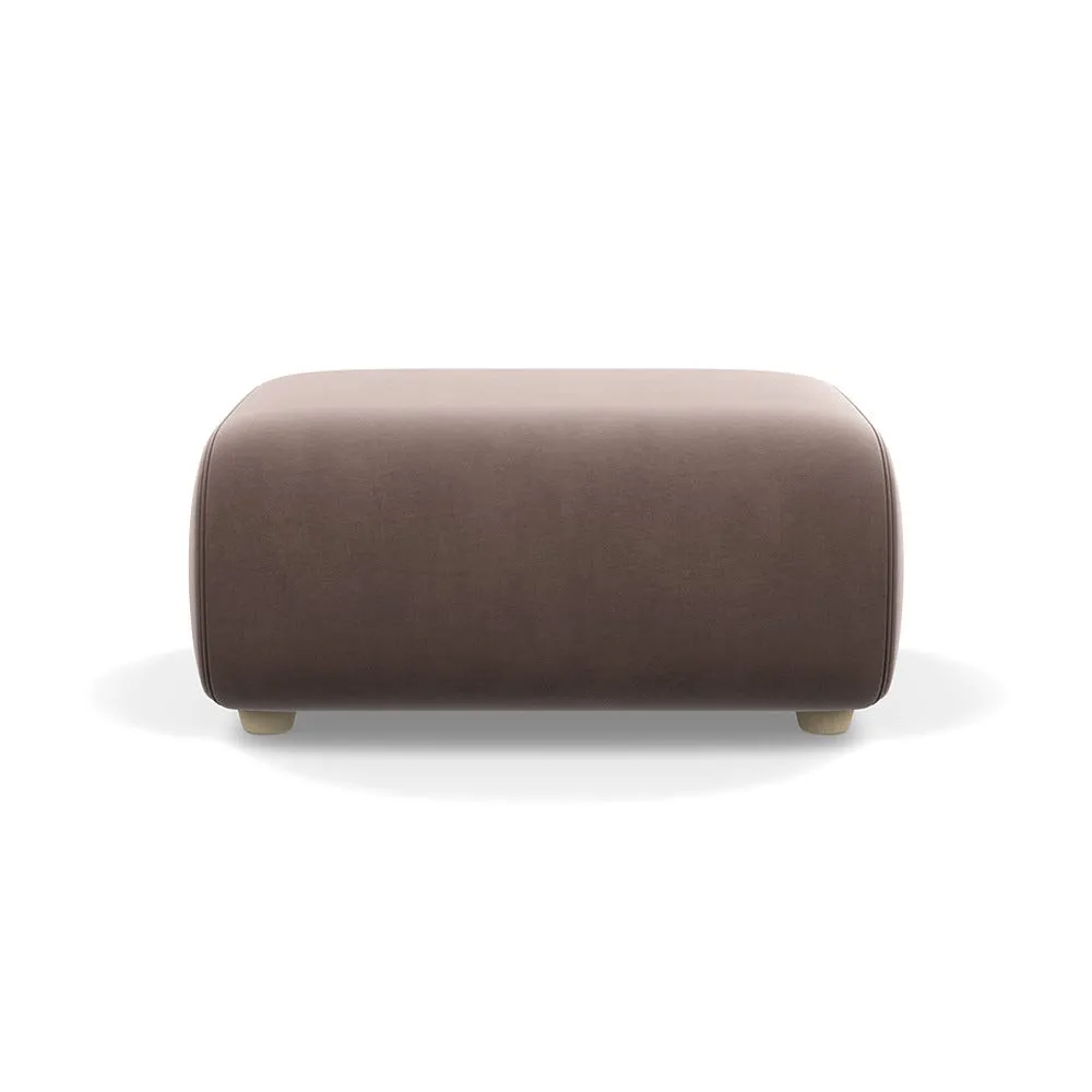 Heal's Lilli Ottoman Smart Velvet Mouse Natural Beech Feet