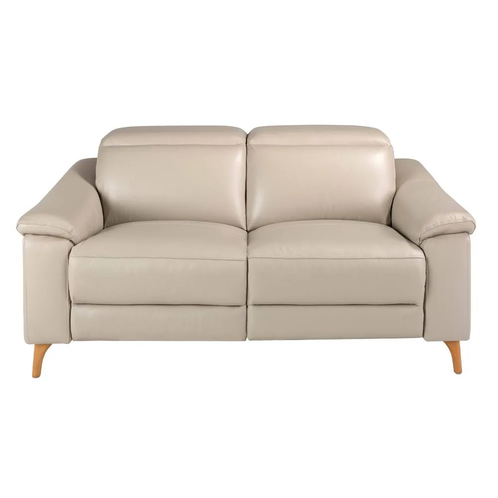 Angel Cerda 2-Seater Relax Sofa Taupe Grey Cowhide Leather 2