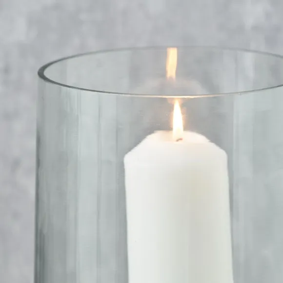 Metal & Glass Pedestal Hurricane Candle Holder 3