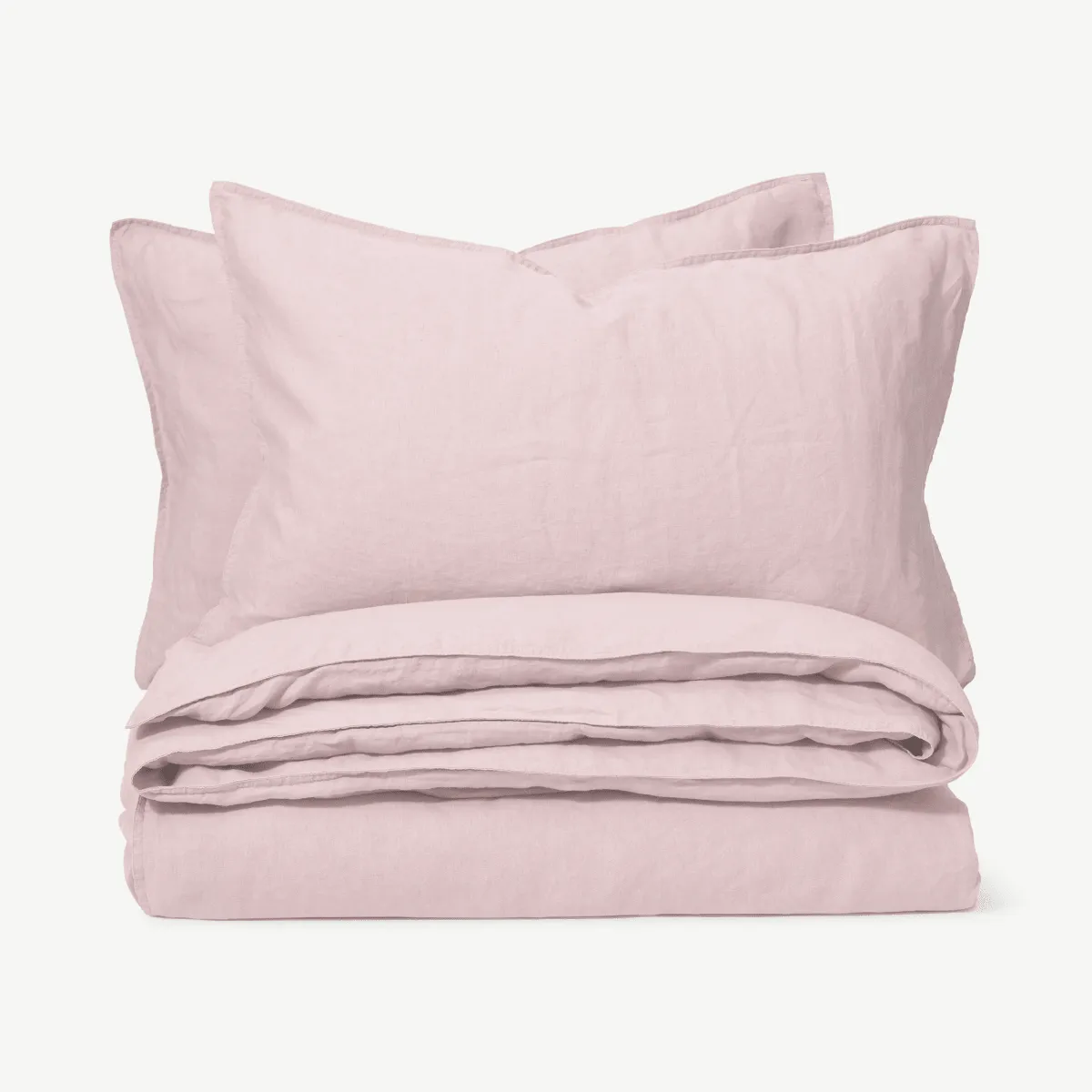 Brisa Linen Duvet Cover + 2 Pillowcases, King, Dusky Pink