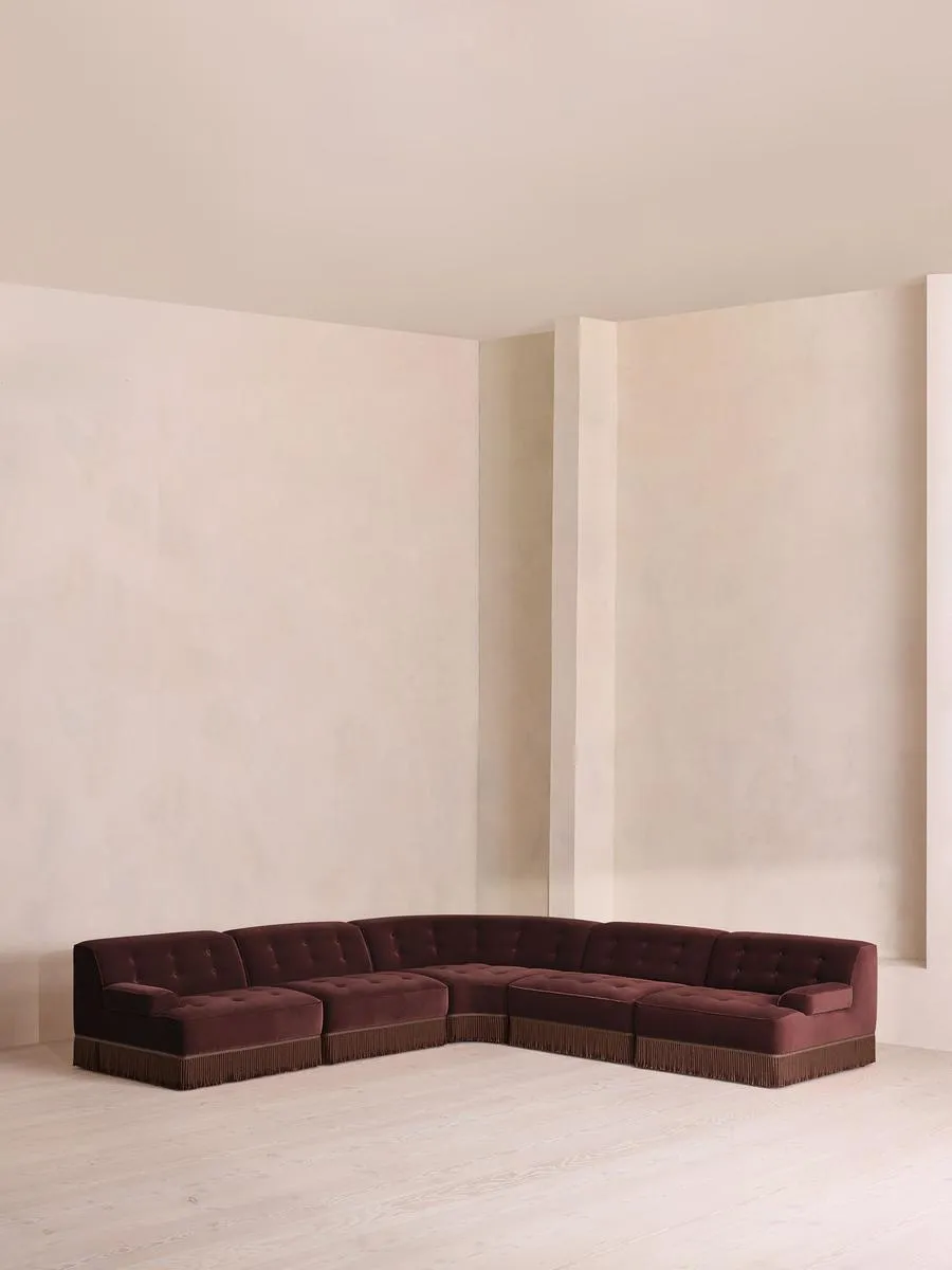 Elowen Modular Sofa, Corner Sofa, Velvet, Aubergine