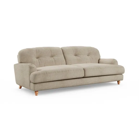 Martha Slub Faux Linen 4 Seater Sofa 6