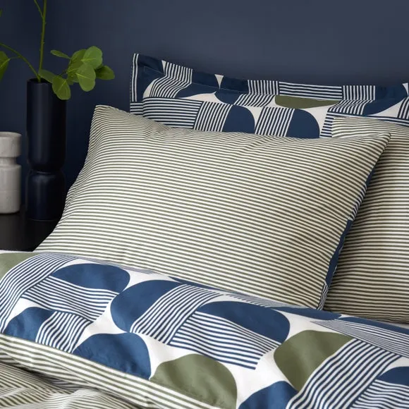 Bromley Modern Geo 100% Cotton Duvet Cover & Pillowcase Set 4