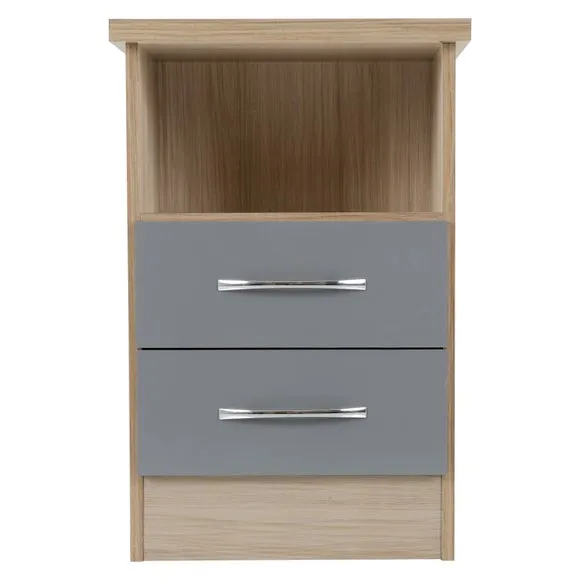 Nevada 2 Drawer Bedside Table 4