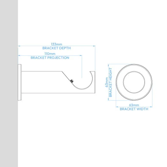 Pebble Fixed Metal Curtain Pole with Rings 5