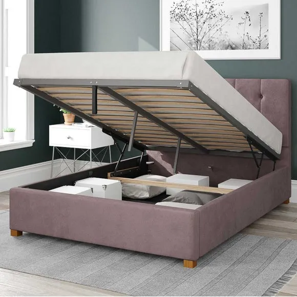 Hepburn Plush Velvet Ottoman Bed Frame 2