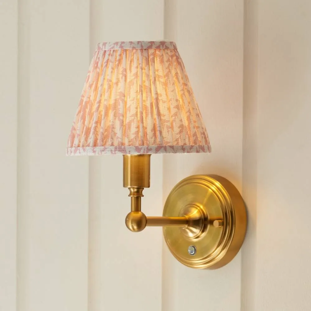 Netlighting Burley Rechargeable Wall Light Peach Fabric Leaf Shade 16cm 3