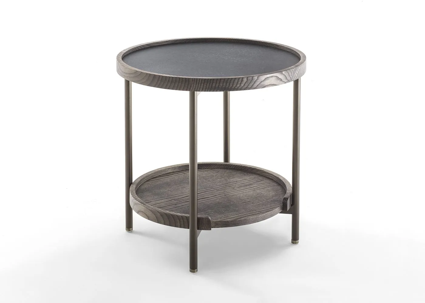 Porada Koster Side Table 50cm Ash Grey Stained with Oxide Black Rock
