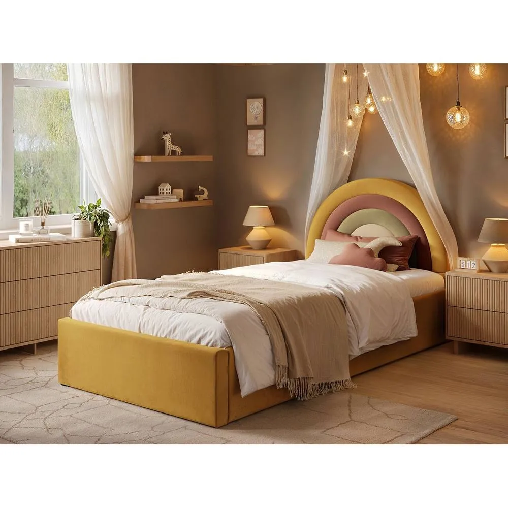 Flair Ava Single Ottoman Bed in Gold 1