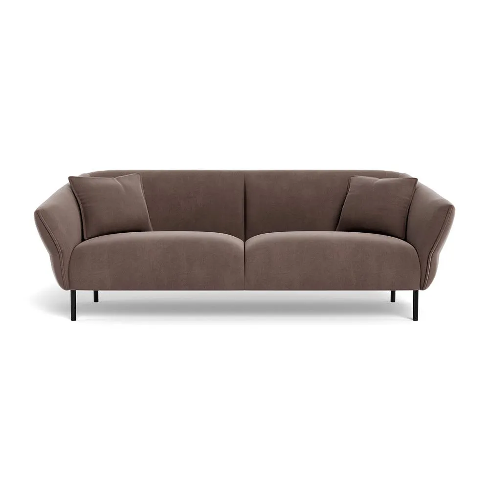 Heal's Alto 4 Seater Sofa Smart Velvet Mouse Black Feet