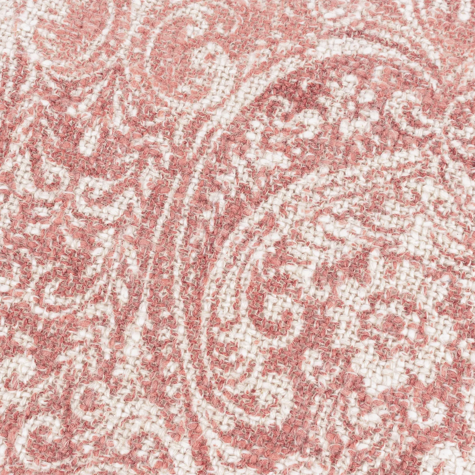 Paoletti Durelle 100% Cotton Paisley Fringed Cushion in Pale Pink 6