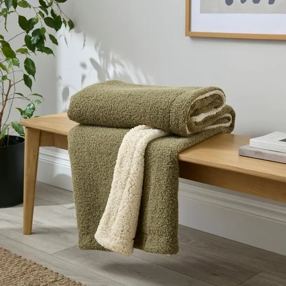 Mottled Sherpa Throw Blanket 130cm x 180cm