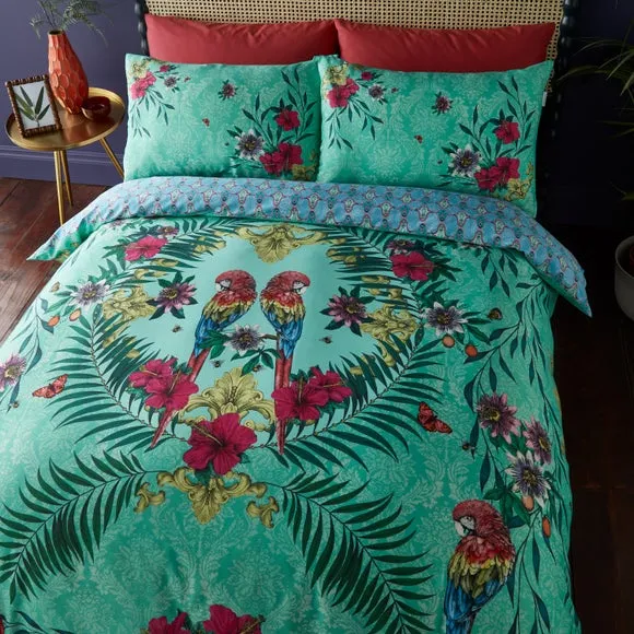 Matthew Williamson Paradise Parrot 100% Cotton Duvet Cover & Pillowcase Set 6